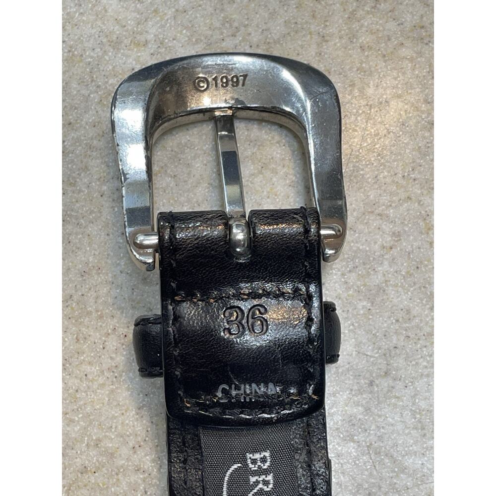 Vintage 1997 Brighton Braided Women’s Leather Belt Size 36 Black - Picture 4 of 7